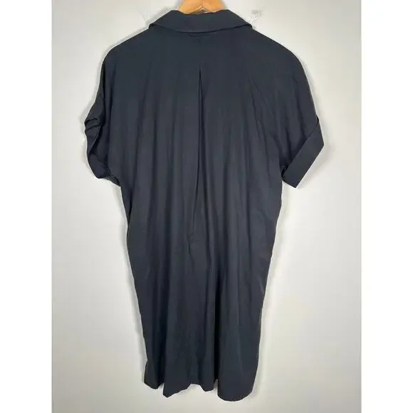 Ann Taylor Collared Popover Shift Dress Womens Size M Black Lightweight - Picture 6 of 10